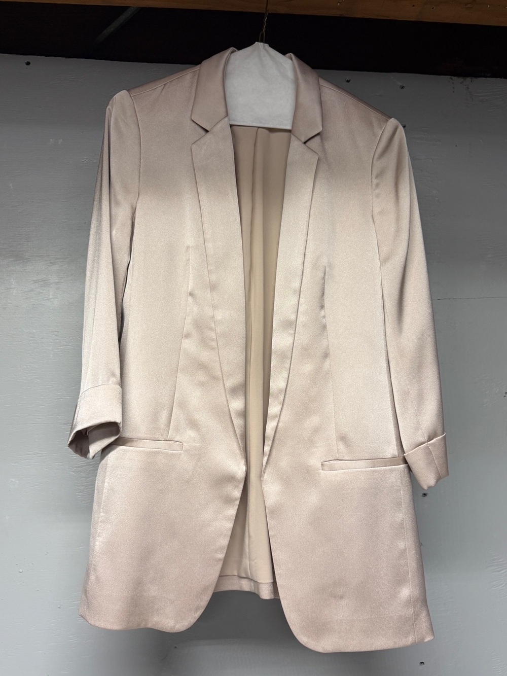 Express Women's Open-Front Blazer Jacket - Light Taupe